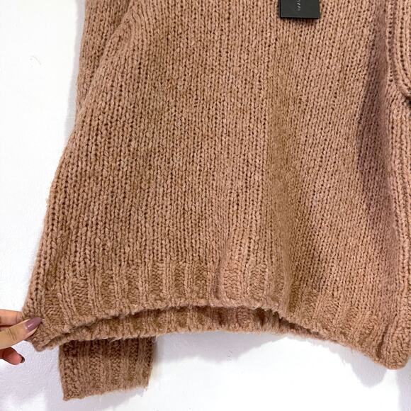 NAADAM NWT Wool Cashmere Structured Shoulder Sweater in Camel Size XL - Picture 6 of 13
